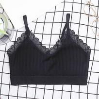 Berankoviai nėriniuoti biustjė apatiniai moterims, be vielų, sportinė joga, tank topas, pakeliantis, cami, apsaugantis nuo smukimo, miego liemenėlė moterims L juoda