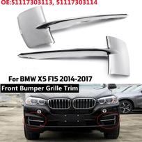 Naujas priekinio bamperio grotelių apdailos chromas, skirtas BMW X5 F15 35i 35ix 35dx 40ex 2014-2017 51117303113 51117303114 Buferio apdaila Only Left gray