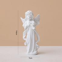 Derva Graži mergaitė Angelė Miniatiūra Statulėlė Ornamentas Miela Skulptūra Modernaus meno Eskizas Modelis Namų dekoravimo Priedai Figūrėlė 7*14cm gray