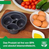 Silikoninis kiaušinių garintuvas Thermomix TM5 ir TM6 - Efektyviai virina keturis kiaušinius pilka