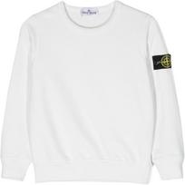 Stone Island Megztinis su logotipu Apvalus kaklas Laisvas kirpimas Ilgomis rankovėmis Vaikams Viršutinė dalis Dramblio kaulo 791661320-V0093 8