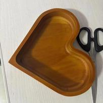Heart-Shaped Walnut Wood Tray: Stackable Organizer for Dried Fruits, Nuts, and Candies. 17x16x3 cm