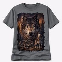 Wolf T Shirt Wildlife Graphic Animal Print Unisex Nature Gift Tee S black