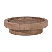Candle Holder Tray, Round Wood Decorative Candle Plate, Rustic Tealight Pillar Candle Tray for Farmhouse, Kitchen, Coffee Table Decor
