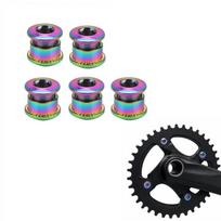 5 Sets Rainbow Single Chainring Bolt M8 Thread Single Ring Sprocket Bolt  Bike Single Chainring Use