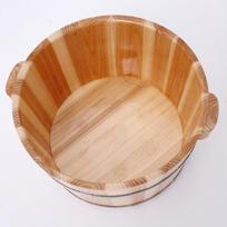 Fir Wood Foot Soaking & Massage Bucket with Lid and Beads
