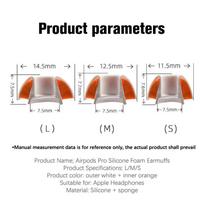 1 pora putplasčio ausinių antgalių, keičiami antgaliai, „Airpods Pro“ priedų ausinių pagalvėlės 12.5*7.7mm
