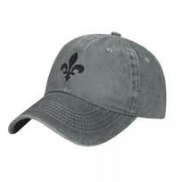 Quebec France Royal Washed Baseball Cap Fleur De Lis Lily Vintage Trucker Hat Couple Women Outdoor Gym Design Baseball Caps Adjustable balta