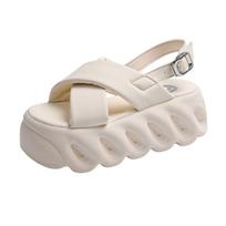 Fashion Flip Flops Women Slippers Super High Heels Platform Shoes Comfortable Rubber Wedges Shoes for Women Sandals Summer Shoes Woman 39 juoda