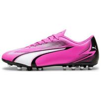 Puma Ultra Play Round Toe Lace-Up MG (Rubber Short Stud) Soccer Shoes Men Soccer Shoes Pink Black White 107764-01 40