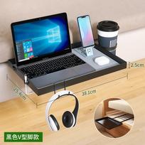 Bedside storage rack clip Bedside mobile phone storage tray No punching bedside rack black