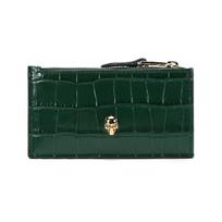 Alexander McQueen Skull Decorated Leather Card Holder Coin Purse Women Wallets Green 632037-1JMHG-3150 Box(Basic Set+Box) black