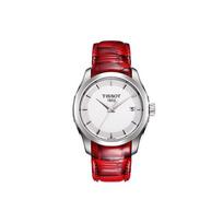 TISSOT Kutu Collection Quartz Movement Women's Watch 32mm White Dial Stainless Steel Case T035.210.16.011.01 White Dial Red Strap