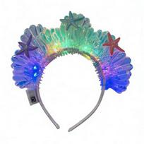 1/2Pcs LED Light-up Headband Adjustable Lightweight Holographic Film Glowing Hairband Men Women Holiday Dance Party Hair Accessories B