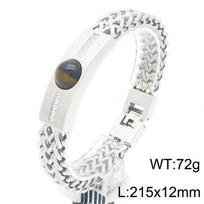 Hiphop 12MM Width Square Franco Curb Chain Bracelet for Men with CZ Tigereye Stone Luxury Never Fade Gold Color Men's Bracelets 21.5CM