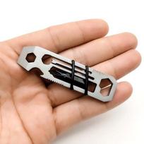 Ratchet Screwdriver Multifunctional Crowbar Mini EDC Multitool Allen Wrench Bottle Opener Portable Outdoor Bike Repair Tools black