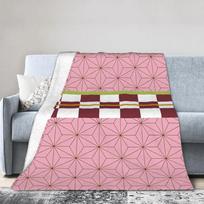 Kimetsu No Yaiba Kamado Nezuko Blankets Anime Fleece Funny Breathable Throw Blankets for Bedding Lounge Spring Autumn 75cmx90cm white
