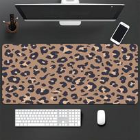 Large Leopard Print Gaming Mouse Pad NonSlip Washable Rubber Desk Mat with Edge Locking for Computer PC Gamers and Office work 300x800x2mm