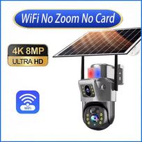 6K 10 kartų priartinimo „WiFi“ lauko saulės kamera su trimis objektyvais, 12 MP HD naktinio matymo PTZ stebėjimo PIR automatinio sekimo belaidis tinklo kamera Wifi Cam No Zoom