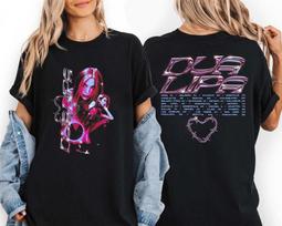 Dua Lipa Concert Music 2025 Graphic Tee Double Sided Unisex T-shirt L gray