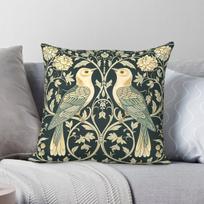 Green Floral William Morris Square Pillowcase Polyester Linen Velvet Pattern Zip Decor Pillow Case Home Cushion Cover 30X30CM black