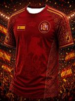 2026 Ispanijos rinktinės vėliava, sirgalių futbolo marškinėliai, Liūtas Retro 3D greitai džiūstantis sportinis laisvalaikio vyriškas viršutinis drabužis T-shirt 5XL black