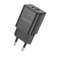 Borofone BN14 Royal travel charger | 30W | PD, QC, GaN, PPS | USB-C, USB-A | black