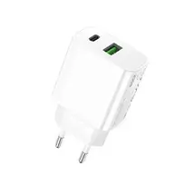 Rock T43 travel charger | 20W | PD, QC | USB-C, USB-A | white