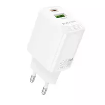 Borofone BN27 Fuente travel charger | 20W | PD, QC, PPS | USB-C, USB-A | white