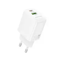Borofone BN29 Fuente travel charger | 30W | PD, QC, PPS | USB-C, USB-A | white