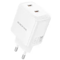 Borofone BN31 travel charger | 45W | GaN, PD, QC | USB-C | white
