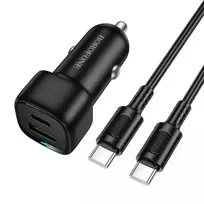 Borofone BZ34B Cloud car charger | 20W | PD, QC | USB-A, USB-C | with USB-C to USB-C cable included | black