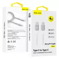 Blavec Raptor CRA-CC3WS025 data transfer and charging cable | USB-C to USB-C | PD | 60W | 0.25m | white, silver