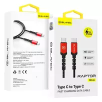 Blavec Raptor CRA-CC5BR10 data transfer and charging cable | USB-C to USB-C | PD | 100W | 1m | black, red