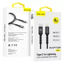 Blavec Raptor CRA-CL24BG025 data transfer and charging cable | USB-C to Lightning | 20W | 0.25m | black, gray