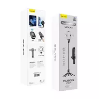 Blavec Selfie Stick Aluminium Fusion P-07 Magsafe tripod + remote control + 2 lamps 1.4 metres (SSFP07-MTR2LB14) black