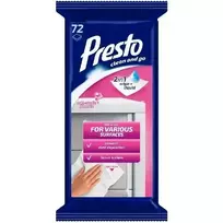 Presto Clean Tīrīšanas salvetes PRESTO CLEAN, mēbelēm, antistatiskas, 72gab