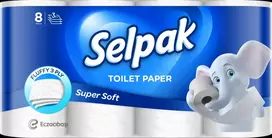 SELPAK Toilet paper, 3 layers, 18.6 meters, 140 sheets, 8 rolls