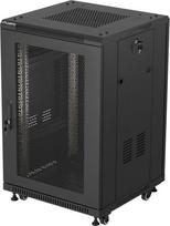Lanberg 19-inch 18U floor-standing rack cabinet, 600x600, perforated door, LCD (flat-pack), black