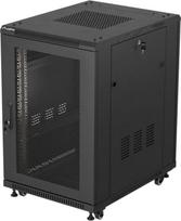 Lanberg 19-inch 18U floor-standing rack cabinet, 600x800, perforated door, (flat-pack), black