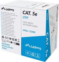 Lanberg Cable LAN UTP kat.5E 100M Drut CU grey fluke passed