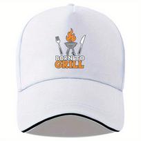 Born To Grill BBQ Graphic Baseball Cap Polyester Adjustable Casual Hat for Grilling Enthusiasts One Size