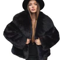 Winter Women's Fashion Temperament Celebrity Style Artificial Fur Fur Jacket Big Fur Collar Top Trend S juoda