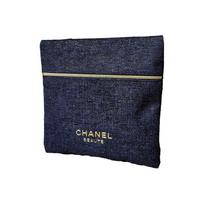 CHANEL Blue Gold Makeup Tool Storage Bag Portable Makeup Bag