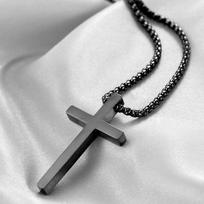 Titano plieno Jėzaus kryžiaus karoliai vyrams moterims Biblijos eilutė Dvasiniai karoliai vyrams Papuošalai Kalėdos Naujųjų Metų dovanos 60cm gray