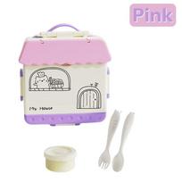 Kids Bento Lunch Box Cute 4 Compartments Food Storage Containers Box Suitable For Microwave Fridge Portable Kids School violetinė