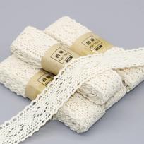 Retro Style 5-Piece Lace Satin Ribbon Set - 2 Meters Each for Clothing Decoration Lace Ribbon 1-Piece Set Beige
