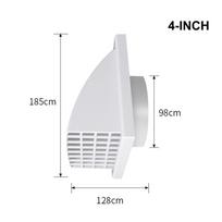 ABS Material Exterior Wall Ventilation Grille Rainproof Design With Valve Range Hood Duct Air Outlet Exhaust Vent Cover