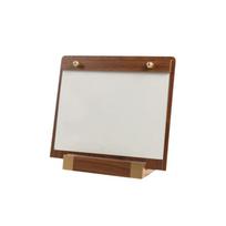A4/A5 Walnut Wood Menu Clipboard Non-slip Base Horizontal/Vertical Table Top Sign Display Shelf Detachable Table Sign Holder (as the picture,A5)