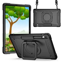 Dėklas, skirtas Samsung Tab S7FE S7Plus 12.4' S8Plus S9Plus, su besisukančiu laikikliu, rankena ir peties dirželiu, dėklas, skirtas Tab S9 S7 S8 11', Funda Tab A9 (8.7inch)X115 juoda